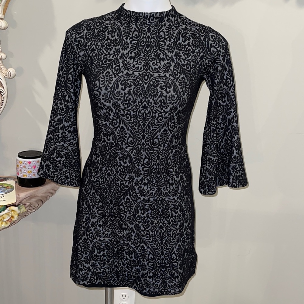 Loft A-line embroidered pattern dress